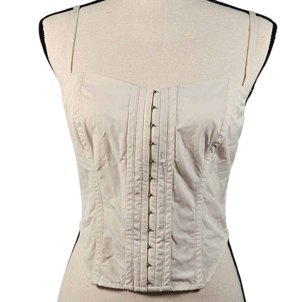 Reformation London Corset Top Womens Sz 4 Bone Sweatheart Neckline Smocked
